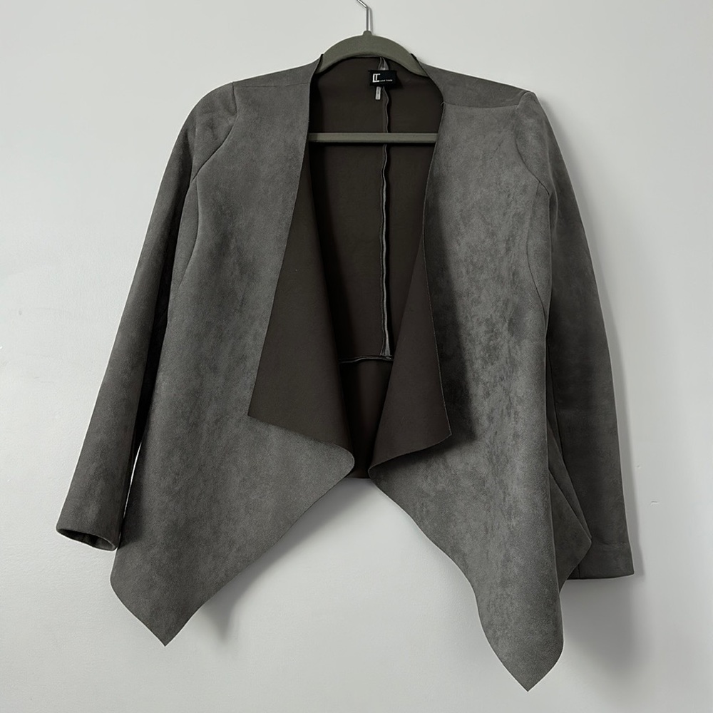 Love Token • Open Front Jacket Faux Suede